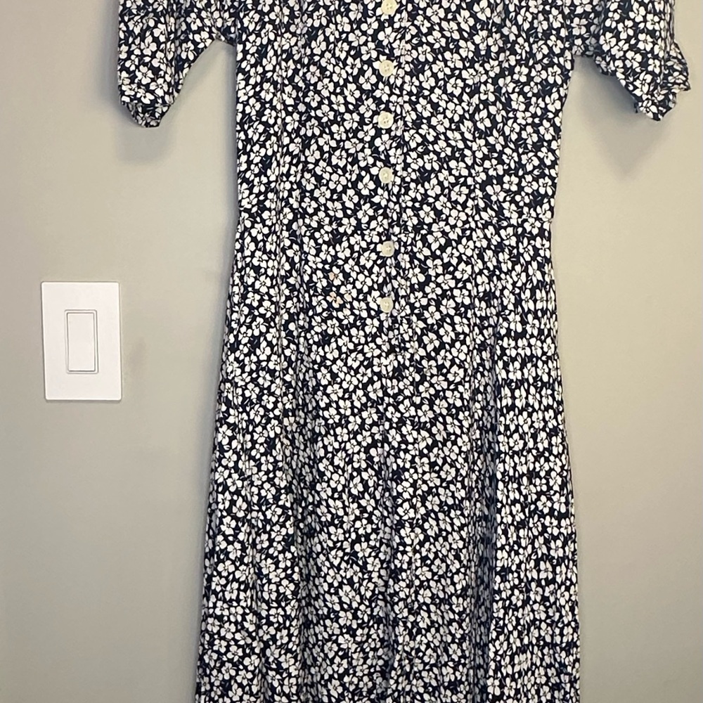 Floral Blue and White Dress
